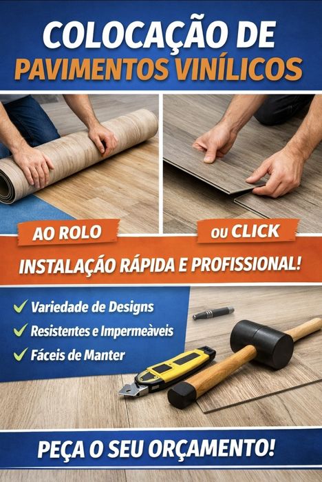 Colocação de Pavimentos Vinílicos . Ao Rolo ou Click