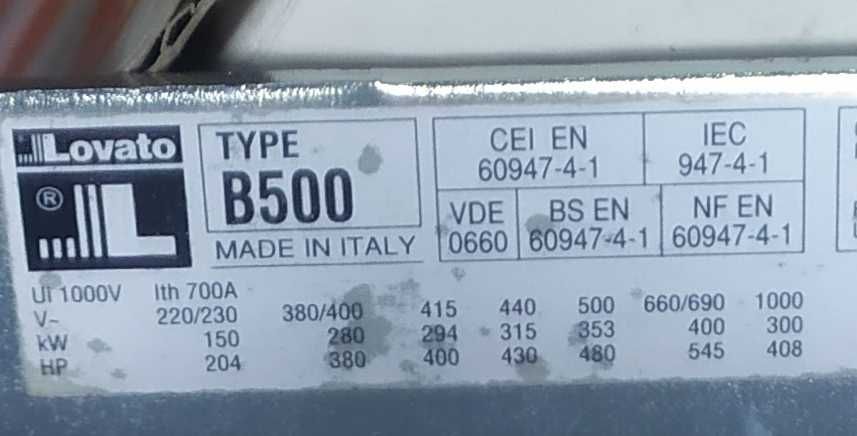 Контактор 11B500 00 220 Lovato electric