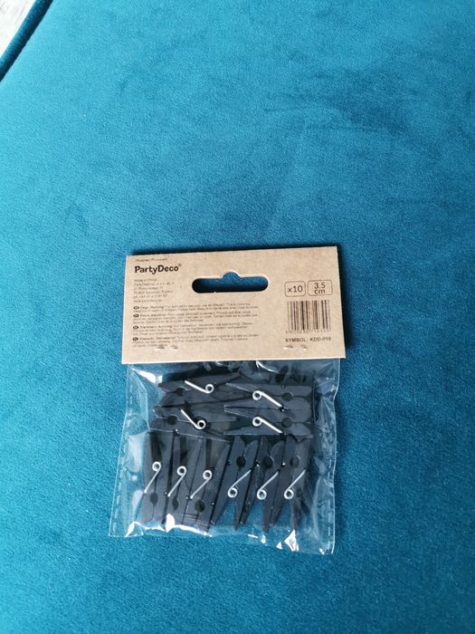 Klamerki drewniane- miniaturowe spinacze 3,5cm czarne