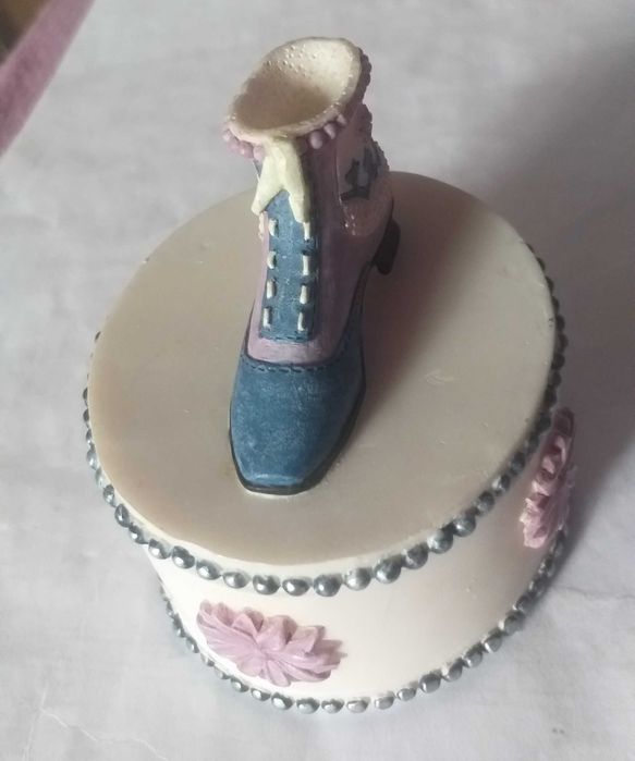 Мини-шкатулка для безделушек, шкатулка для украшений овальная с туфлей