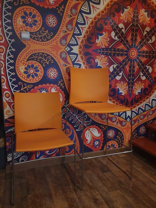 Krzesło i hoker PROFIM, model ARIZ, pomarańczowe komplet