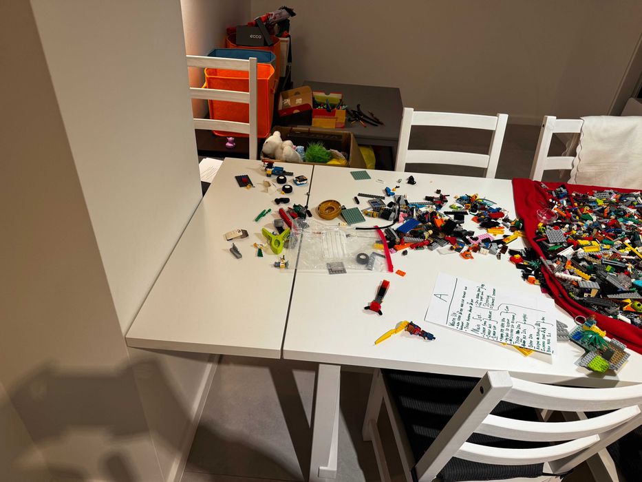 Mesa extensível, branco, 152/223x95 cm, Vem com 6 cadeiras