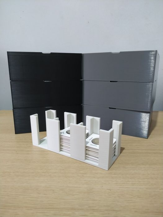 Suportes organizadores para moedas em alvéolos