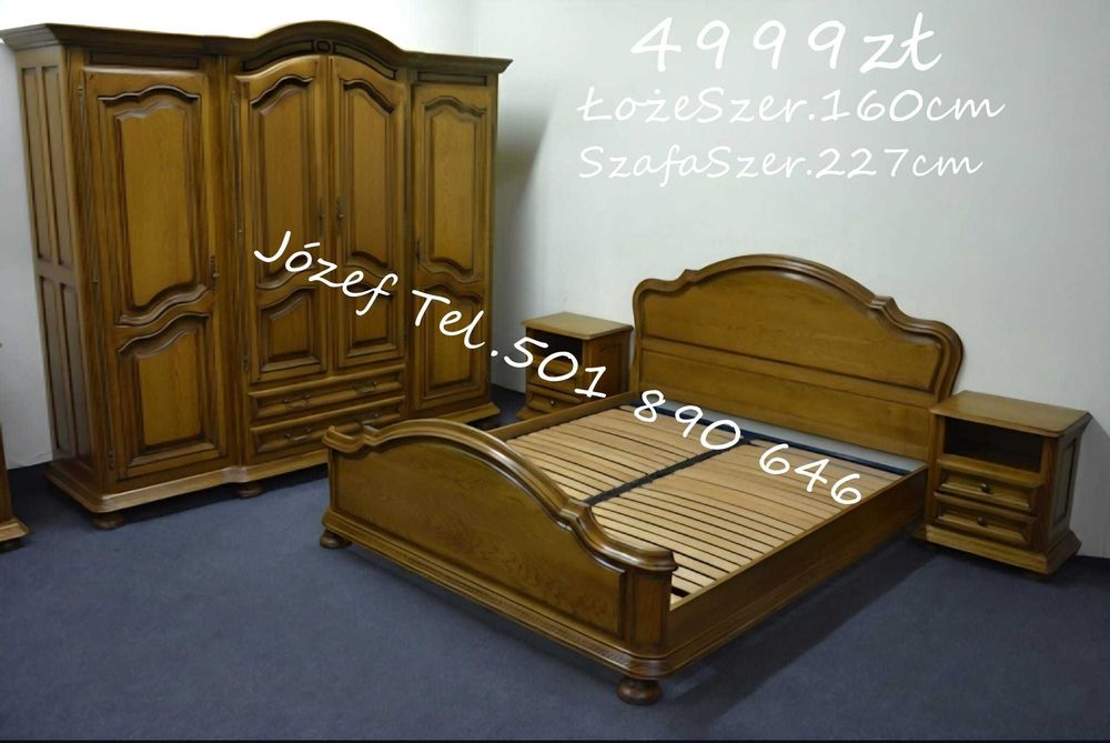 Piękna Sypialnia Stylowa Szafa Łoże Komoda Szafki Nocne Meble