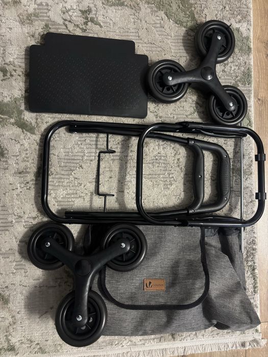 Wózek na zakupy, wózek, z 3 kółkami, wodoszczelny, 32 l, szary