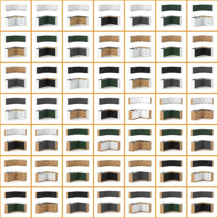 Zestaw Mebli Kuchennych Narożny Modułowy 3.2m Danka Szafki Nowoczesne