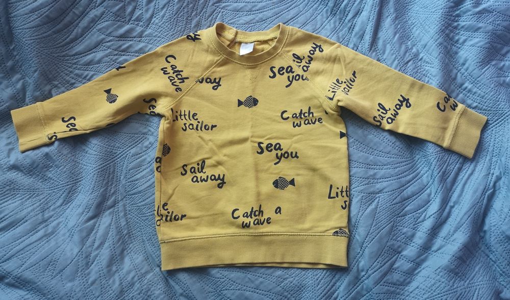 Bluza żółta napisy H&M 92-98cm