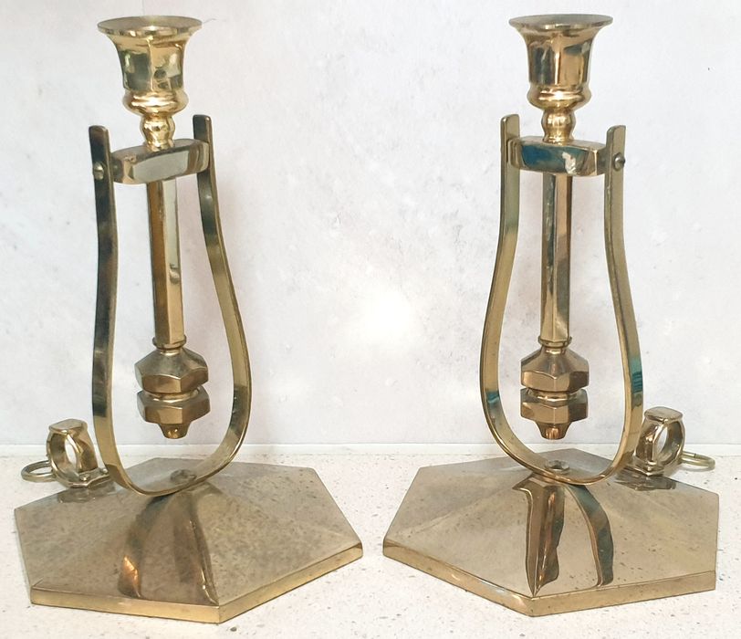 Fantastic vintage adjustable brass candlestick pair