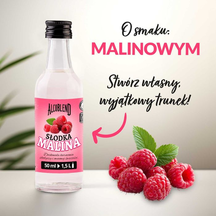 ZAPRAWKA esencja do alkoholu ALCOBLEND - SŁODKA MALINA 50 ml na 1,5 L