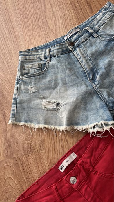 Zestaw 2x spódnice jeansowe M, 3x spodenki jeansowe M