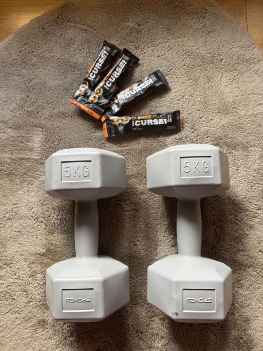 Hantle sportowe 5kg +Gratis 4x preworkout