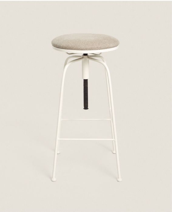 Banqueta Alta Giratória Linho Zara Home NOVO