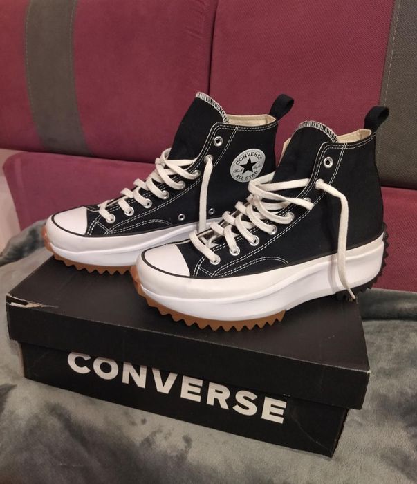Nowe ALL STAR  czarne wysokie na grubej podeszwie CONVERSE