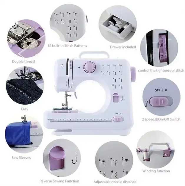 Багатофункціональна швейна машинка YASM-505A 12 програм роботи