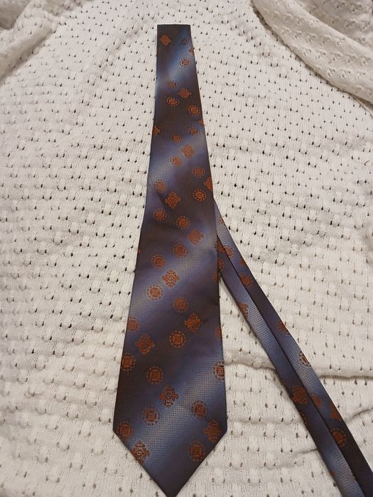 Niebiesko brązowy krawat elegancki