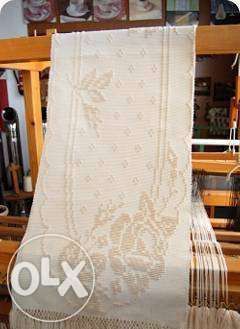 Napron em Linho feito em tear manual - Centro de Mesa