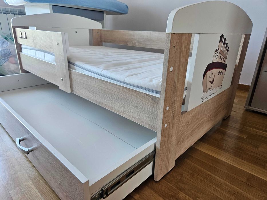 Łóżko dziecięce Filip 140x80 | Szuflada | Stelaż Flex | Statek BDB
