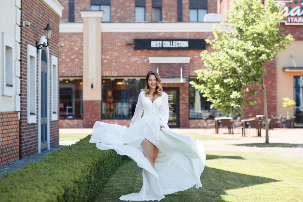 Весільна сукня, розмір s, шифонове