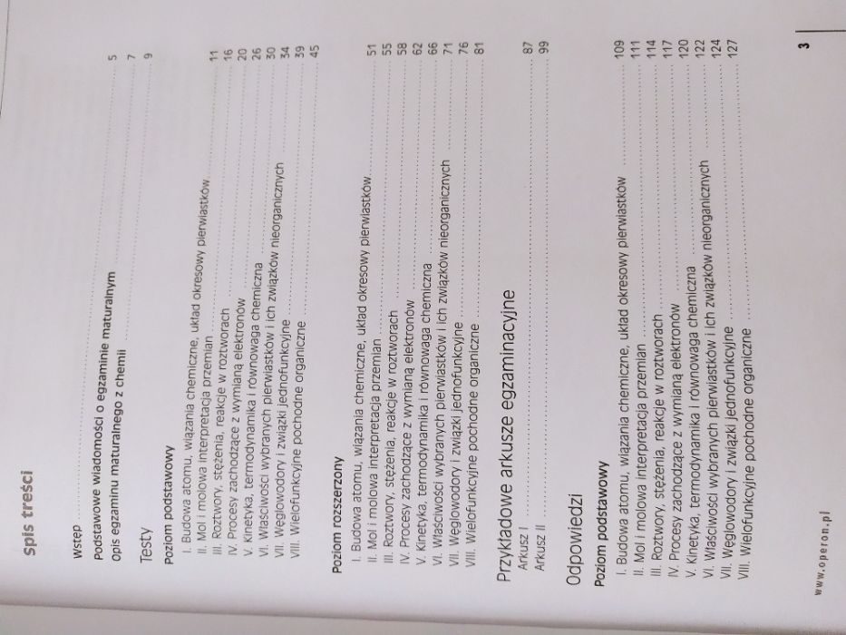 Chemia, testy dla maturzysty, nowa matura, Operon