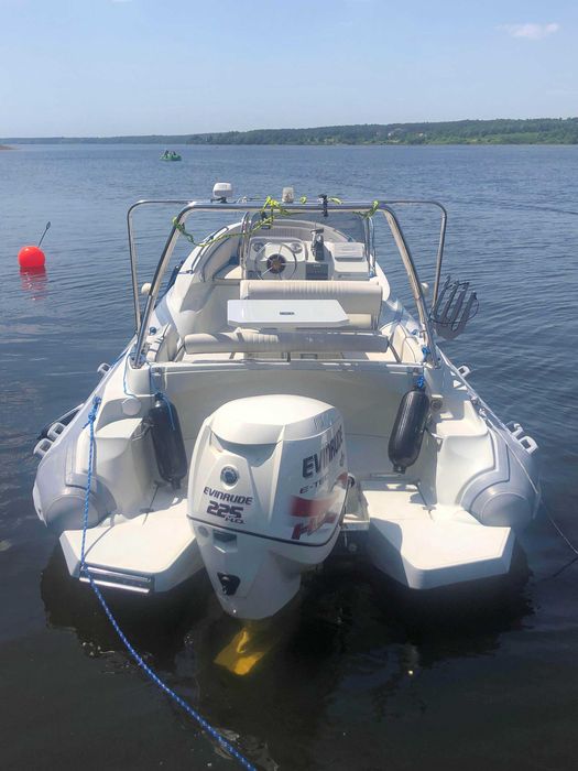 RiB ZAR 65 ponton motorówka Evinrude 225ps