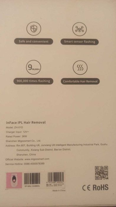 Depiladora luz pulsada inFace Xiaomi (como nova)