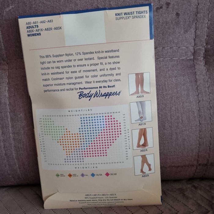 Damskie taneczne rajstopy legginsy Body Wrappers Total Stretch L-XL