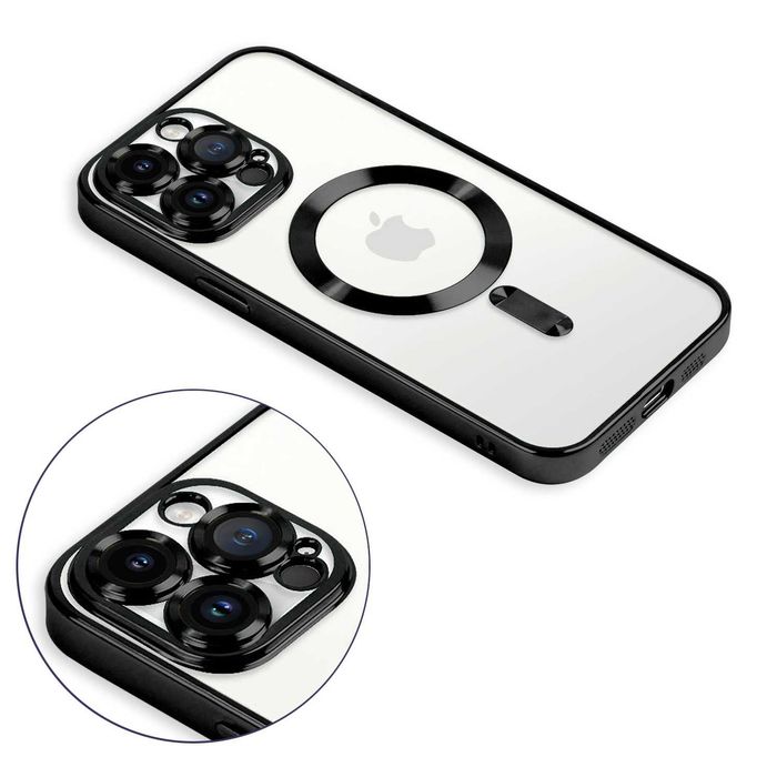 Etui Case do Iphone 13/14/15 Plus Pro Max Magsafe Magnetyczne Czarne