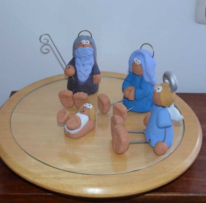 Presépio Artesanal em Cerâmica, com 4 peças