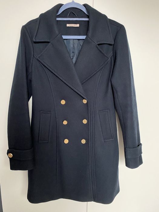 Granatowy krótki płaszcz, roz. 36