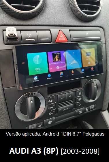 (NOVO) Rádio 1DIN • AUDI A2/A3/A4/A6/A8 • Android GPS (2DIN)