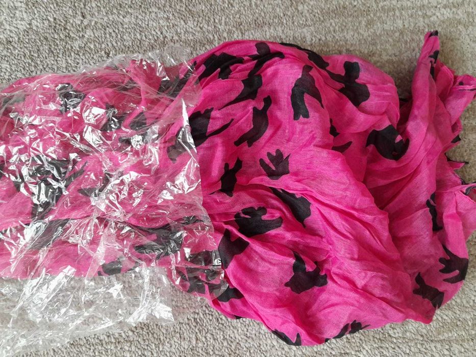 Nowy szal damski chusta różowa Wyprzedaż !!