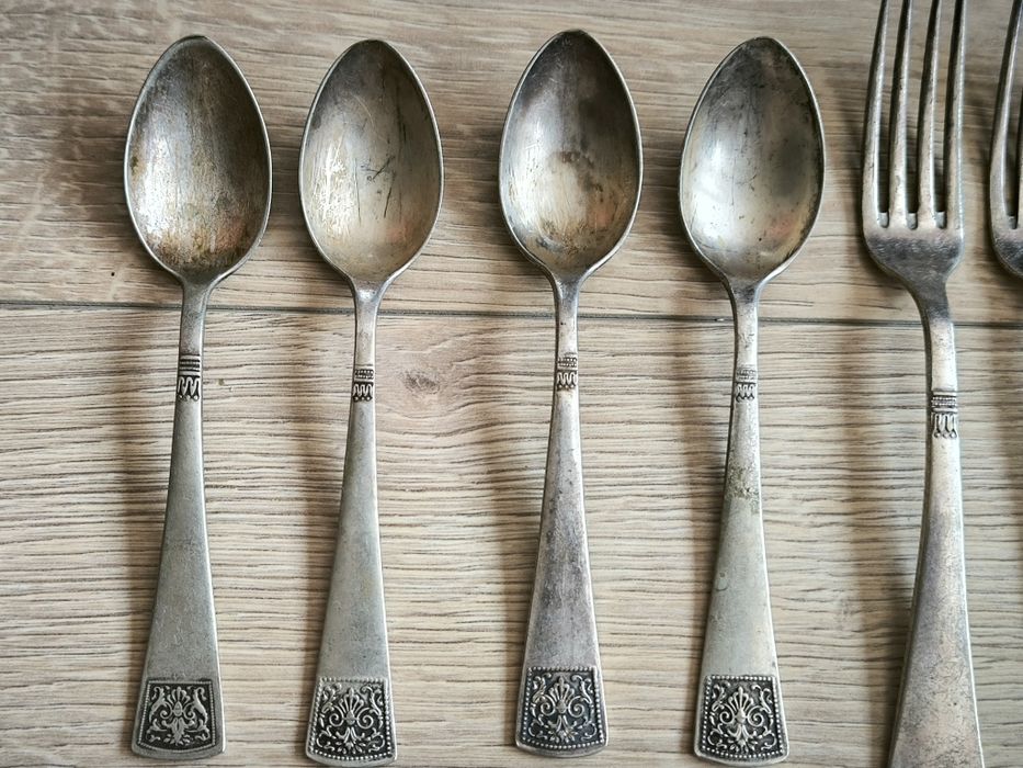 Przedwojenne sztućce plater Pelowski Centra Warszawa