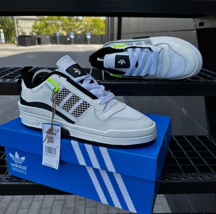 Мужские кроссовки Адидас белые кожаные Adidas натуральная кожа