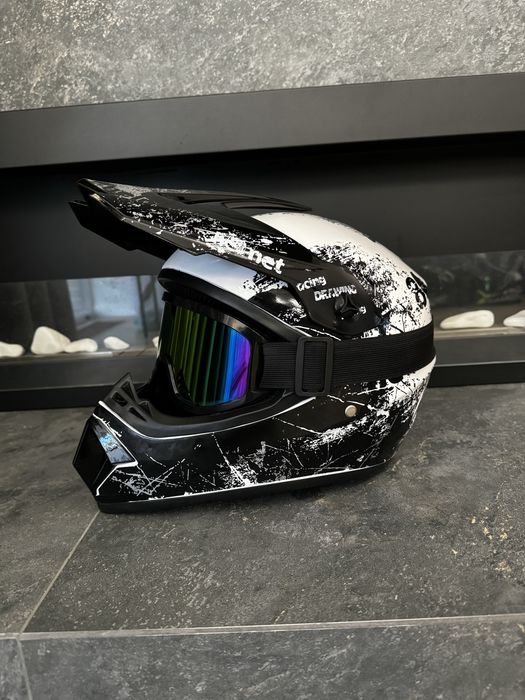 Кроссовый шлем с очками мото шлем ендуро