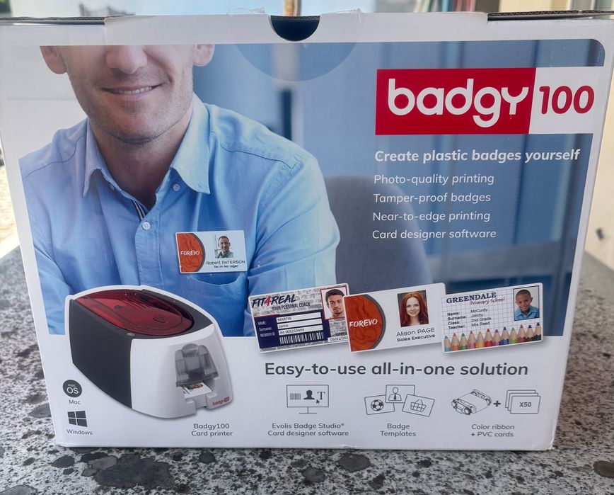 Impressora de cartões Evolis Badgy100