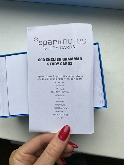 English Grammar Study Cards. SparkNotes