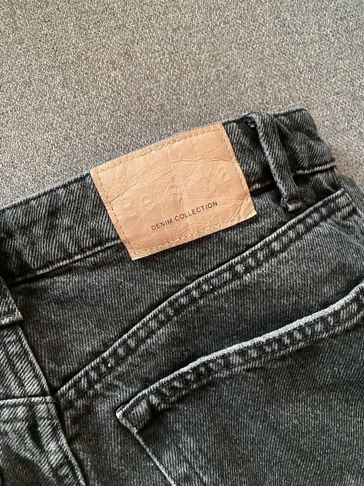 Mom jeansy czarne bershka