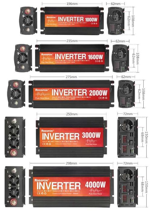Інвертор перетворювач 12/24/220v, чистий синус, від акумулятора