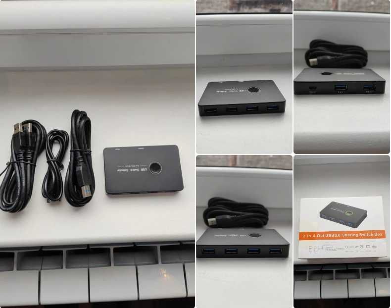 Hub USB – 2 wejścia, 4 wyjścia USB