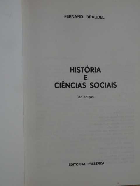 História e Ciências Sociais de Fernand Braudel