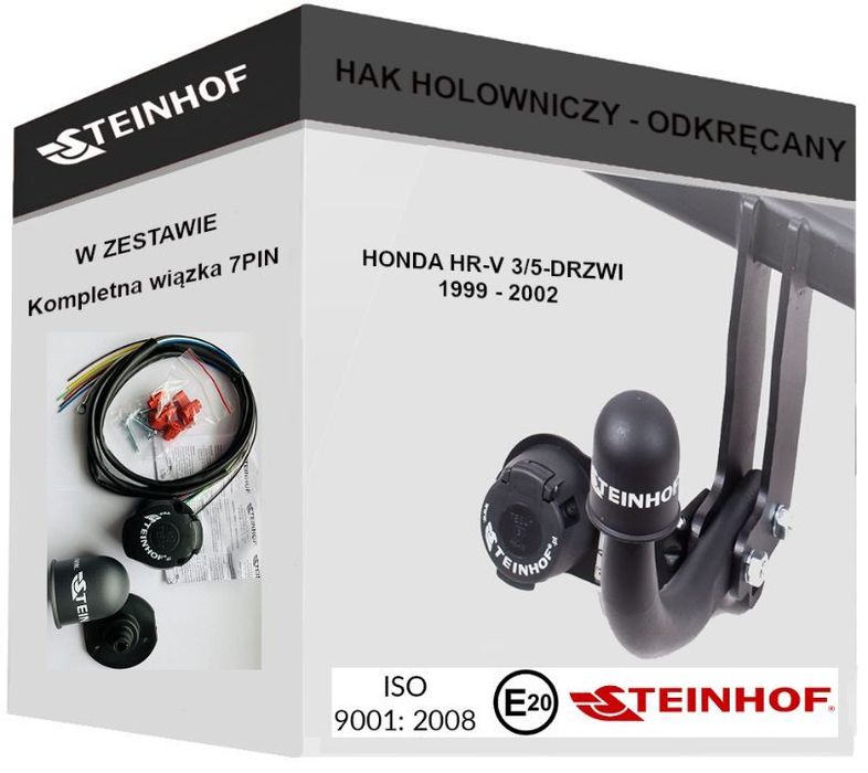 Hak Holowniczy + WIĄZKA 7PIN do Honda HR-V 3/5 drzwi od 1999 do 2002