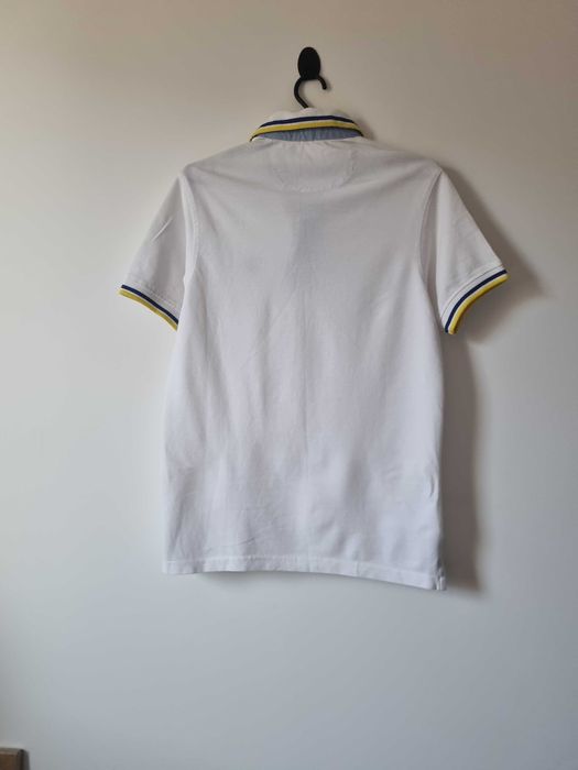 Męska koszula polo biały t-shirt bawełna 100% nowa