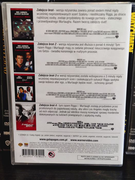 Zabójcza broń 1-4 kolekcja DVD wersja reżyserska (lektor)