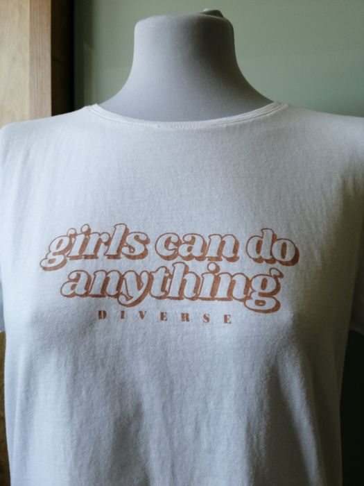 Koszulka biała bawełniana  t-shirt XL Diverse