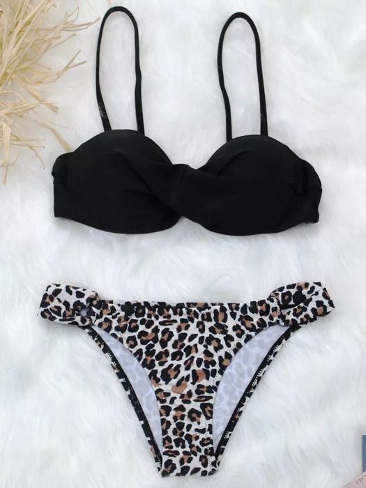 Nowy strój kąpielowy bikini push up panterka
