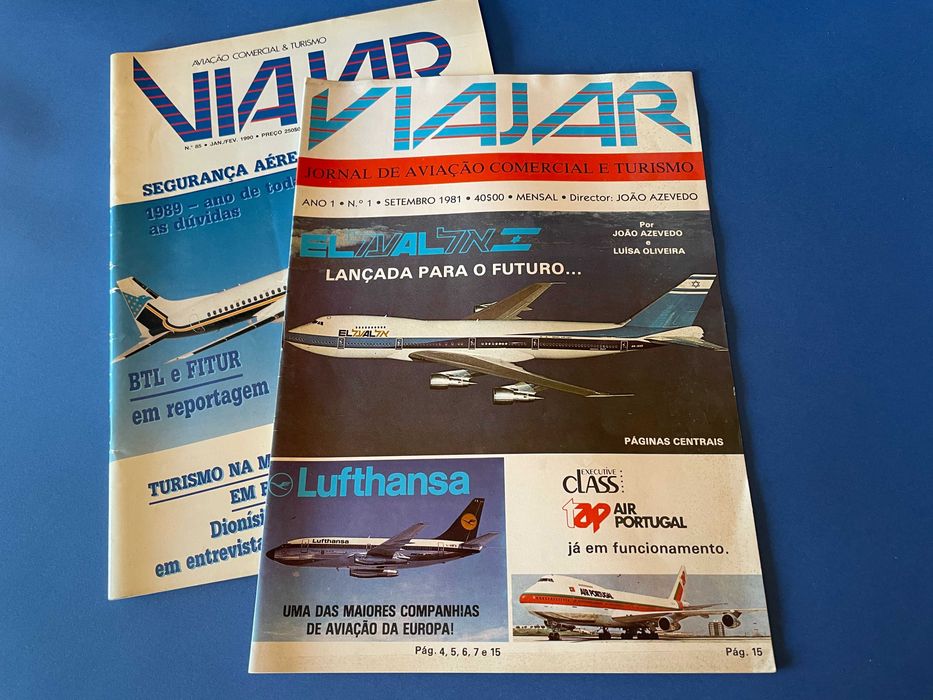 Lote 2 revistas Viajar - nº1 (1981) e nº 85 (1990)