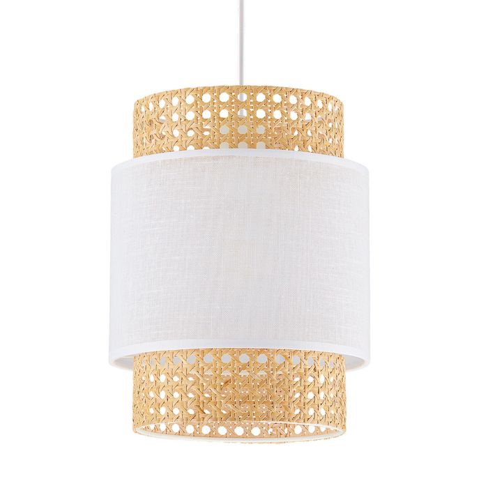 Piękna lampa Boho, Tkanina + ratan naturalny, 6528 TK Lighting