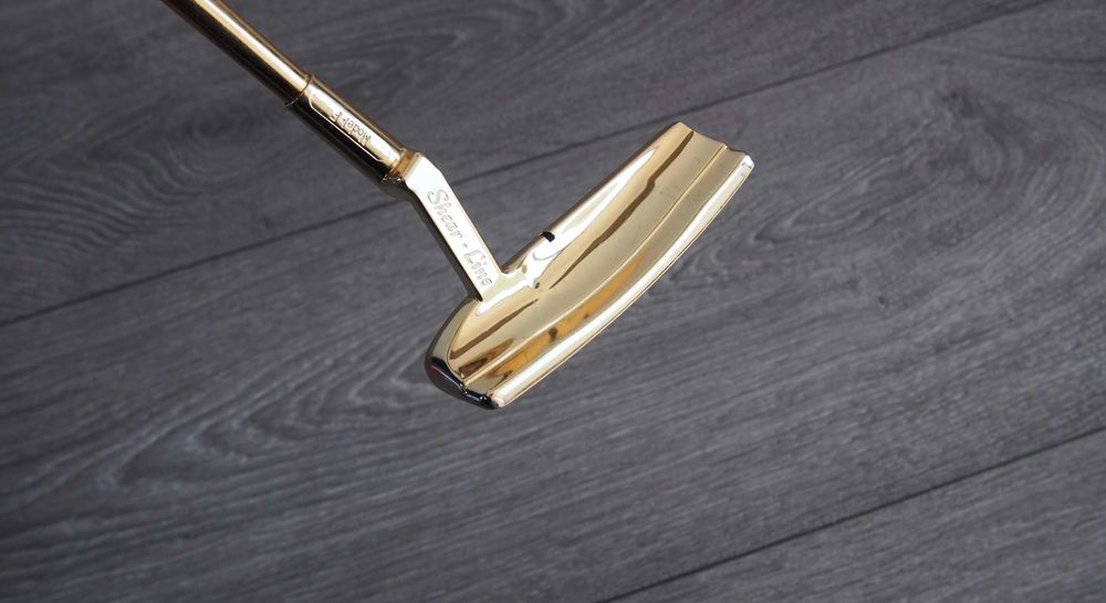 Kij do golfa Putter gold eagle shear-line model f pozłacany 24k złotem ...