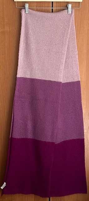 rikka Szal damski, długi, ciepły w odcieniach fioletu/różu  dł. ~220cm stan bdb.