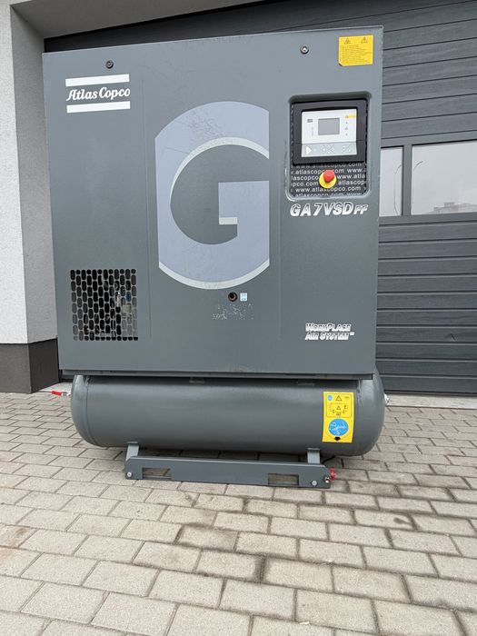 Kompresor śrubowy Atlas Copco GA 7 VSD FF osuszacz falownik 7,5KW